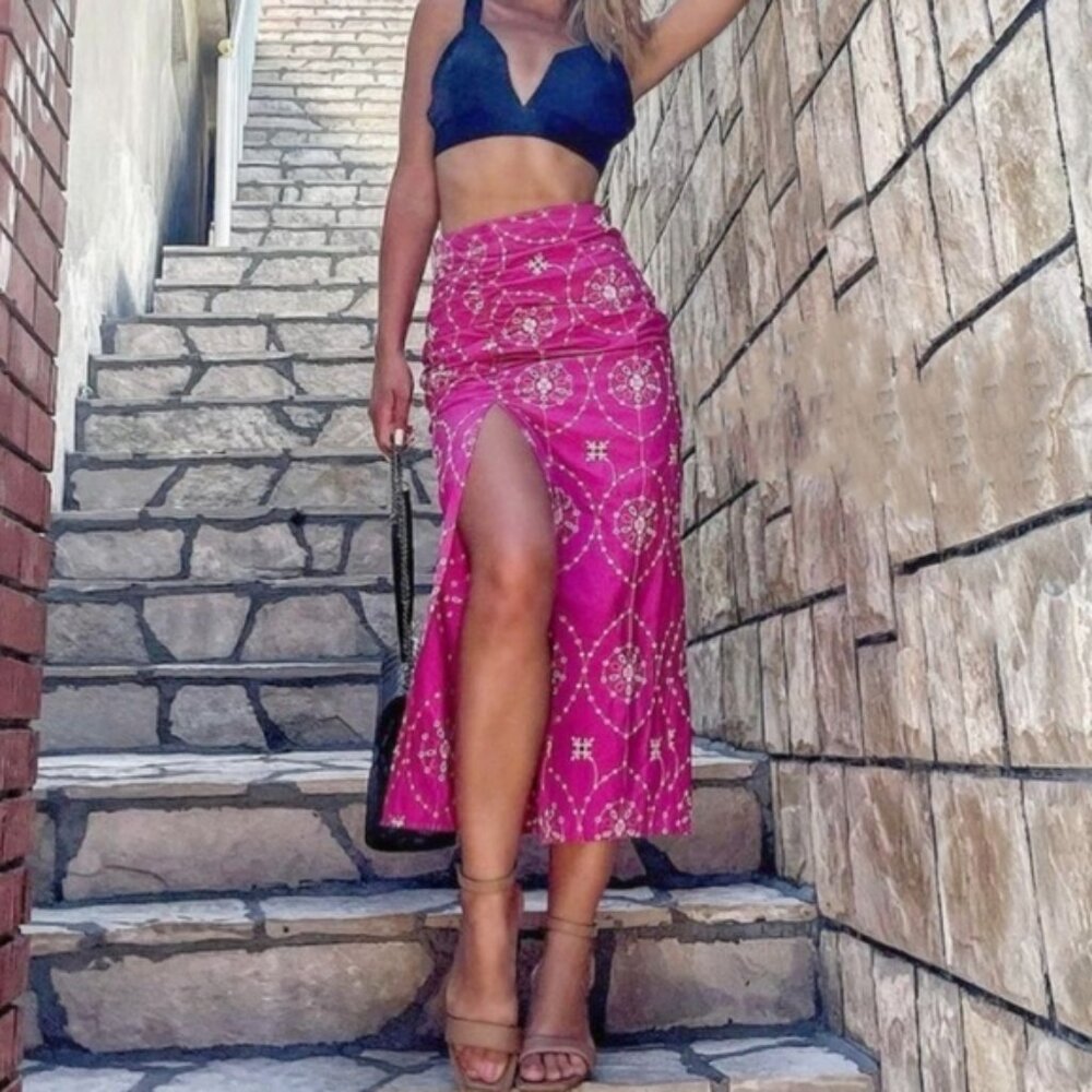 Zara Midi Skirt | Fuchsia Embroidered Eyelet 🤩